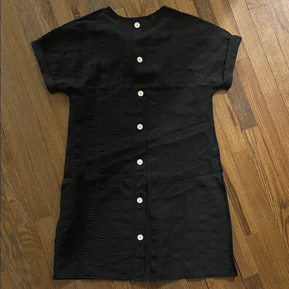 SHEIN Black Button-Back Dress